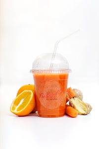 Friskpresset gulerod, appelsin og ingefærjuice 0.3L